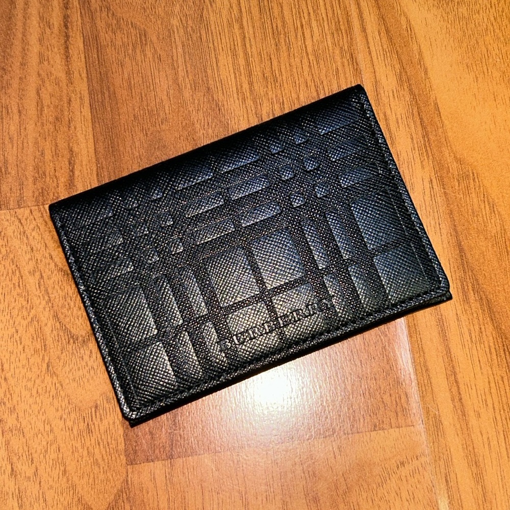 NWOT Authentic Burberry Embossed Leather Card / ID Holder